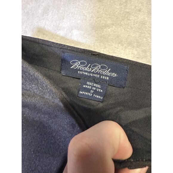Vintage Brooks Brothers Dress Pants Gray 100% Wool Cuffed Pleated Slacks USA 36 - Picture 3 of 15